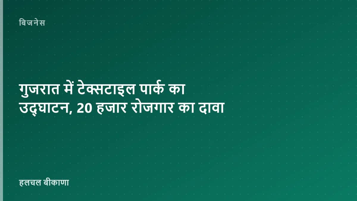 गुजरात में टेक्सटाइल पार्क का उद्घाटन, 20 हजार रोजगार का दावा