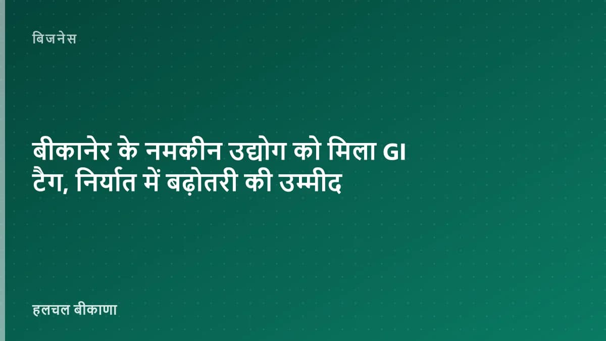 बीकानेर के नमकीन उद्योग को मिला GI टैग, निर्यात में बढ़ोतरी की उम्मीद